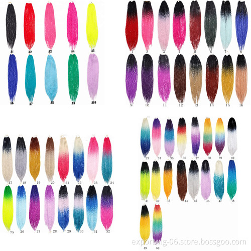 Wholesale Box Twist Crochet Hair Extension Box Braiding Hair 22 Inch Solid And Ombre Two Three Color Synthetic Fiber